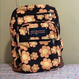 Jansport Kids Backpack - Black and Orange Floral